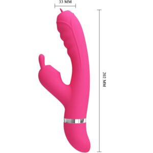 High Tech-Phoenix Rabbit Vibrator Multifuncțional Roz-Silicon, 7 - imagine 4