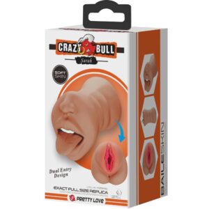 Crazy Bull-Sarah Masturbator Dublu Gură și Vagină Flesh-TPR - imagine 5