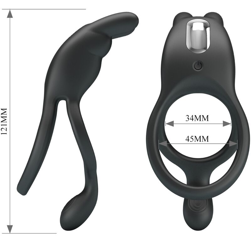 For Him-Seth Inel Vibrant Dublu Rabbit 7 Vibrații Negru-Silicon 6 img 198202 f4b18b7fb1e7a9e2489462bf954be451 1