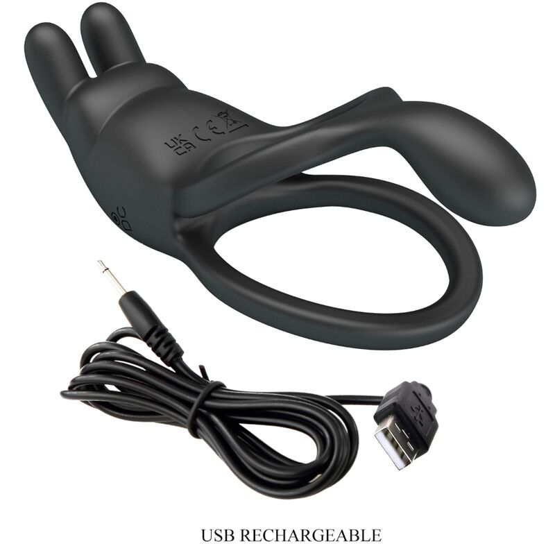 For Him-Seth Inel Vibrant Dublu Rabbit 7 Vibrații Negru-Silicon 8 img 198205 3c54c4fd1c38498606dbf8eee5cede8e 1