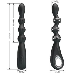 Anal Toys-Federer Vibrator Anal 12 Vibrații Negru-Silicon, 12 - imagine 4