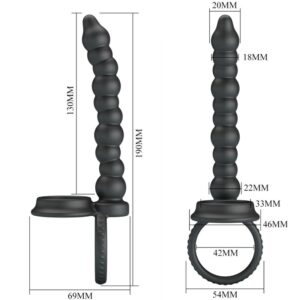 For Him-Dillion Inel Penian cu Dublă Penetrare, Negru-Silicon 11 For Him-Dillion Inel Penian cu Dublă Penetrare, Negru-Silicon - imagine 4