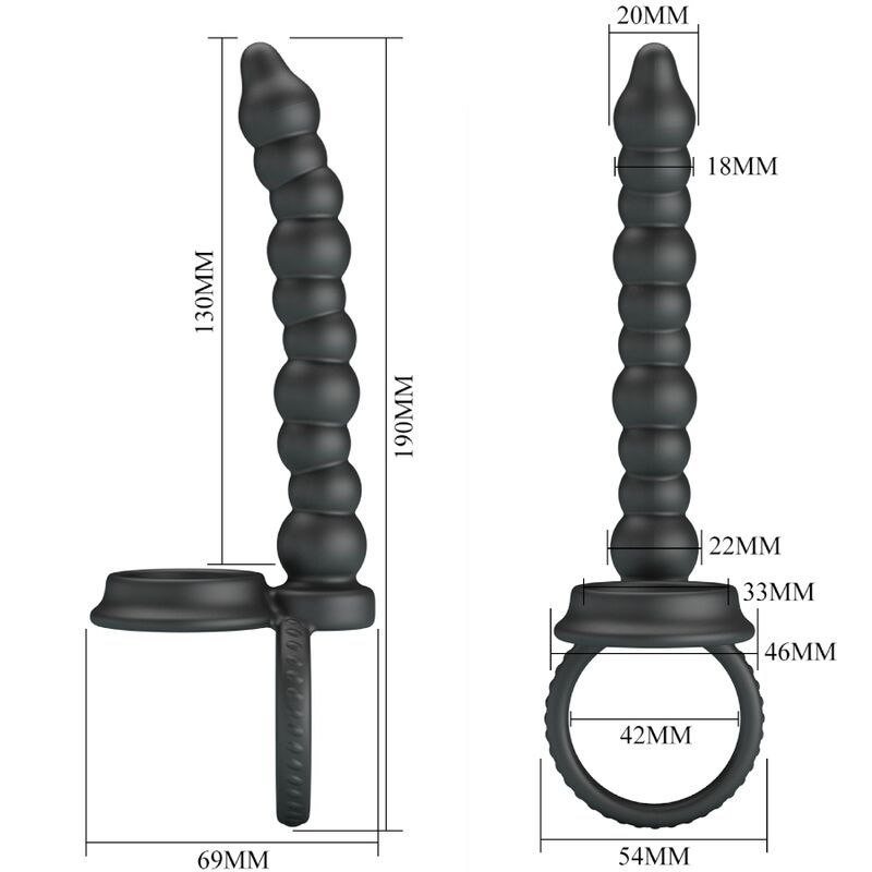For Him-Dillion Inel Penian cu Dublă Penetrare, Negru-Silicon 4 img 198258 0b0363aab4b9c6baa86f530bda0c38e2 1