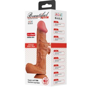 Baile-Bergrisi Dildo Realist 26 cm Flesh-TPR, Waterproof, Ventuza - imagine 6