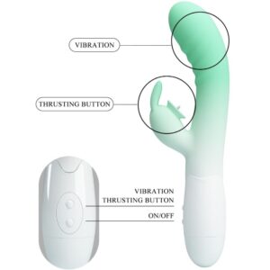 High Tech-Cerberus Rabbit Vibrator 30 Vibrații Verde-Silicon, 12 - imagine 9