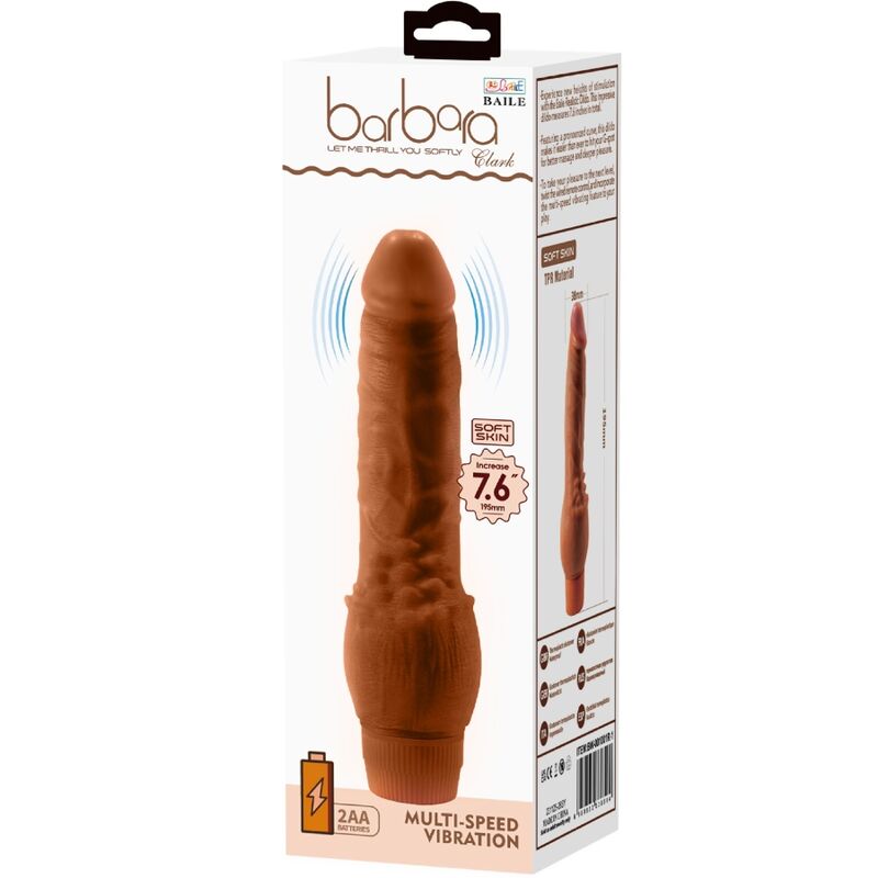 Baile-Barbara Realistic Vibrator 19.5 cm Mulatto-TPR 4 img 198634 98f69bbc44ef2e60b0d3457cbb7f6f73 1