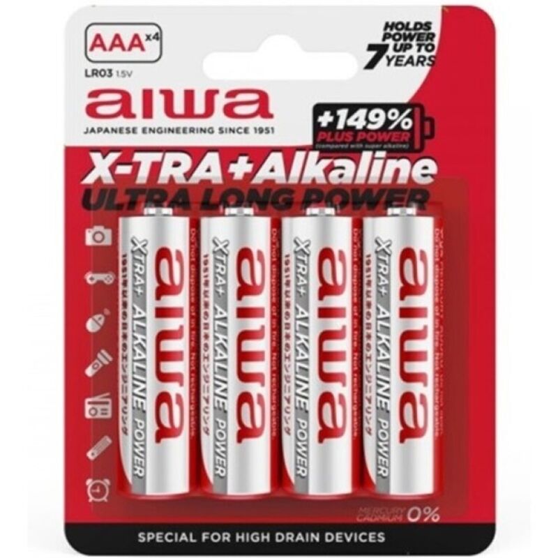 Aiwa - X-tra Alkaline AAA LR03 Baterii Alcaline - Blister*4 1 img 198734 c306099d02802078d79b9dac14cc95ab 1
