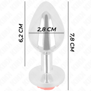 Kink Pleasure Plugs-Plug Anal Trandafir Roșu Size S-Metal - imagine 4