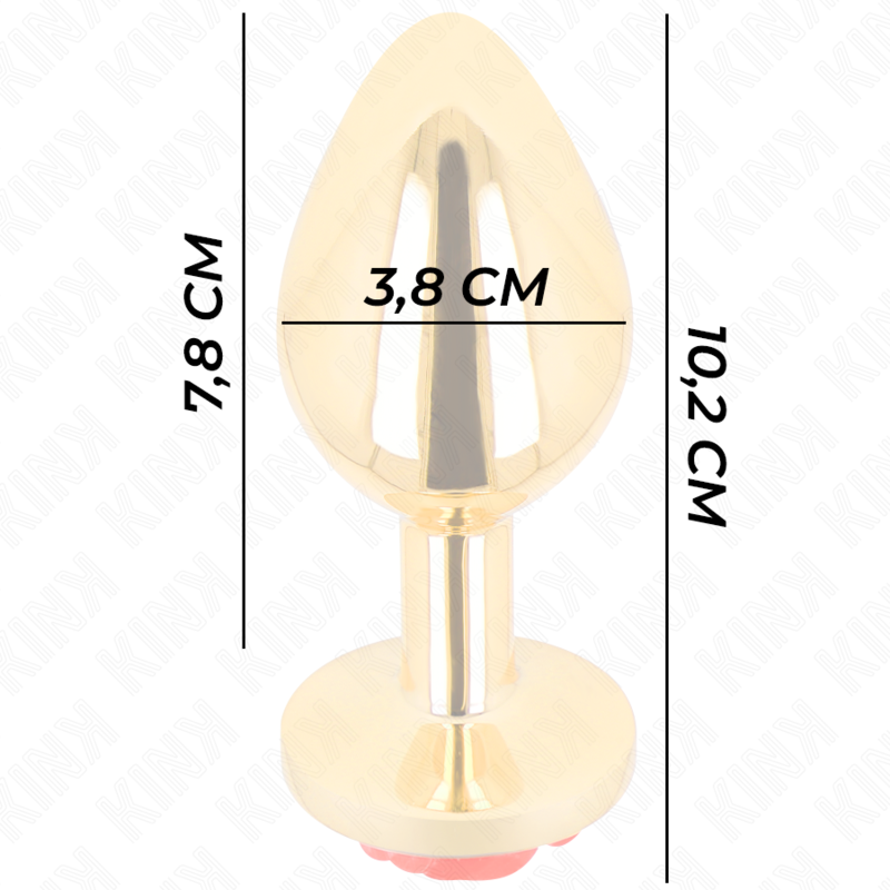 Kink Pleasure Plugs-Plug Anal Gold Rose cu Trandafir Roșu - Size 3 img 199034 bc44018b7444410cb3a79bec4f3111b9 1