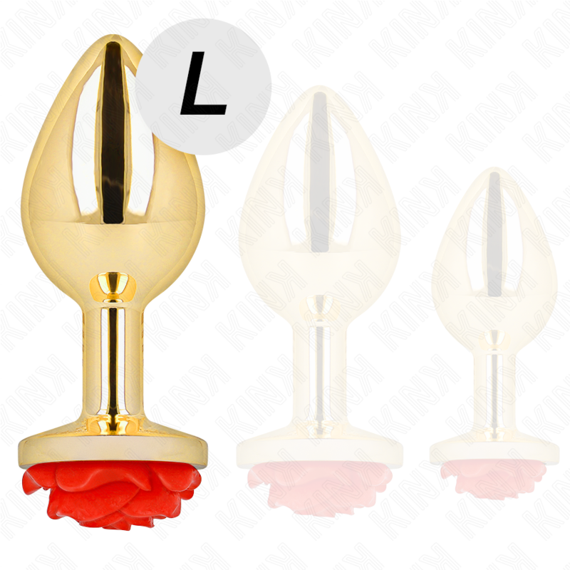 Kink Pleasure Plugs-Plug Anal Gold Rose cu Trandafir Roșu - Size 2 img 199038 26d7aa4d5fd5199a13ae888f5afc62dd 1