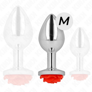Kink Pleasure Plugs-Plug Anal Rose Red Size M-Metal, Waterproof 9 Kink Pleasure Plugs-Plug Anal Rose Red Size M-Metal, Waterproof - imagine 4