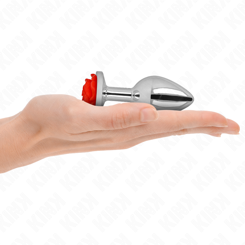 Kink Pleasure Plugs-Plug Anal Rose Red Size M-Metal, Waterproof 1 img 199049 96f798404cb60387b77fa8ccde1e9e6b 1