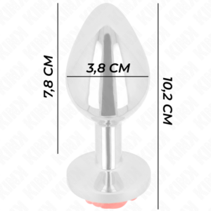Kink Pleasure Plugs-Plug Anal cu Trandafir Roșu, Mărime L-Metal - imagine 4