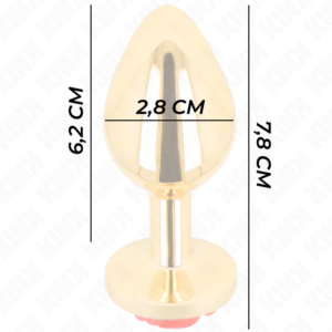 Kink Pleasure Plugs-Plug Anal Auriu cu Trandafir Roșu, Mărime 9 Kink Pleasure Plugs-Plug Anal Auriu cu Trandafir Roșu, Mărime - imagine 4
