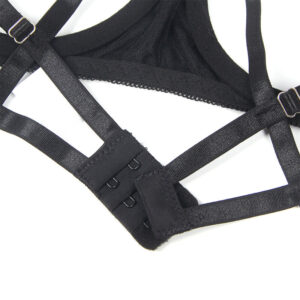 Subblime - 955199 Set Sutien, Tanga și Jartieră cu Fundiță Reglabilă Negru S/M - imagine 11
