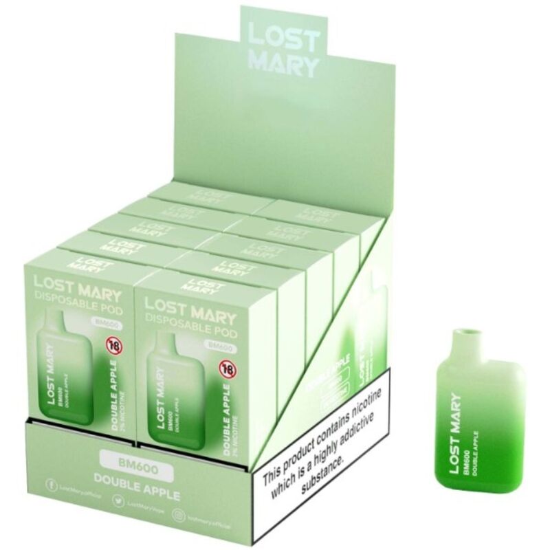 Lost Mary-BM600 Nicotine Vaper 2% Disposable Double Apple 2 img 200045 64a87f044daafc21e77f944013b7323c 1