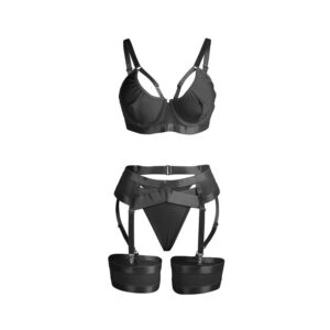 Subblime - 955236 Set Bondage Negru cu Sutien și Jartieră S/M 16 Subblime - 955236 Set Bondage Negru cu Sutien și Jartieră S/M - imagine 4