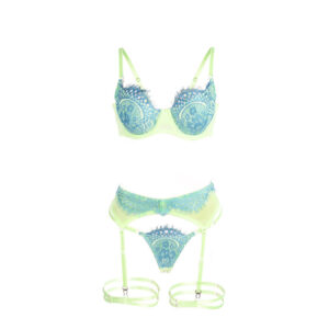 Subblime - 955328 Set Sutien cu Dantelă și Jartiere Verde și Albastru L/XL 17 Subblime - 955328 Set Sutien cu Dantelă și Jartiere Verde și Albastru L/XL - imagine 7