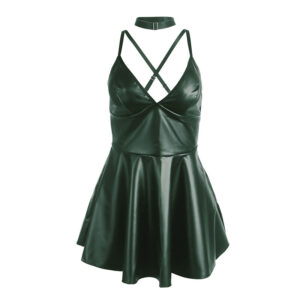 Subblime - 955434 Rochie cu Bretele din Piele Verde S/M - imagine 5