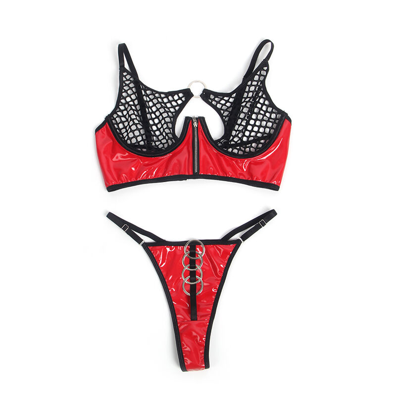 Subblime Sets-955540 Sutien Set din Piele Lăcuită Roșie cu Plasă 6 Subblime Sets-955540 Sutien Set din Piele Lăcuită Roșie cu Plasă · Lenjerie Sexy Femei (imaginea 6)