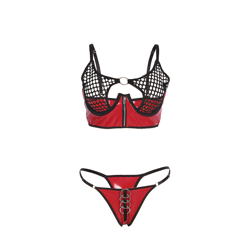 Subblime Sets-955540 Sutien Set din Piele Lăcuită Roșie cu Plasă 4 Subblime Sets-955540 Sutien Set din Piele Lăcuită Roșie cu Plasă · Lenjerie Sexy Femei (imaginea 4)