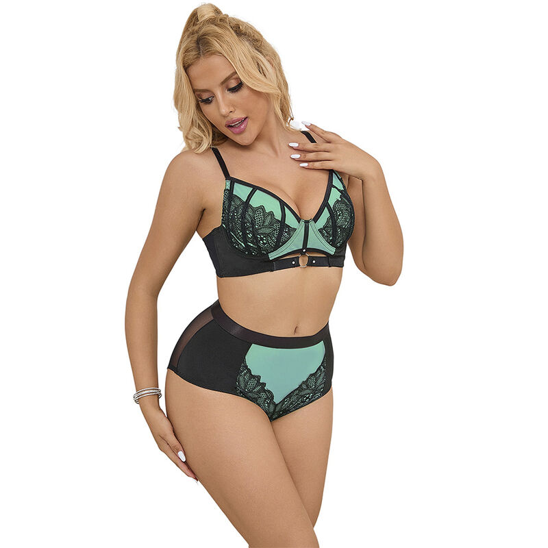 Subblime - 955557 Set Lenjerie Verde din Dantelă și Plasă cu Sutien Push-up, S/M 11 img 200514 7de83716a1fe8fa6e7a9dd0824599450 1