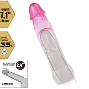 For Him-Neron Realistic Manșon Extensie pentru Penis 6 cm, Roz-TPR 11 For Him-Neron Realistic Manșon Extensie pentru Penis 6 cm, Roz-TPR - imagine 5