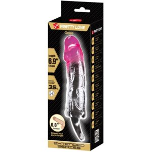 For Him-Odes Realistic Manson Extensor 2 cm pentru Penis, Roz-TPR - imagine 5