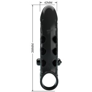 Romance-Manșon Vibrant pentru Penis Negru-TPE 17 Romance-Manșon Vibrant pentru Penis Negru-TPE - imagine 6