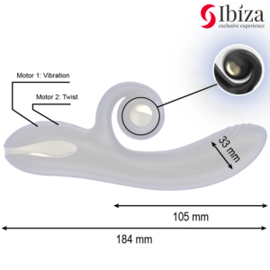 Ibiza Technology-Twister Vibrator Rotativ cu Stimulator Curbat - imagine 5