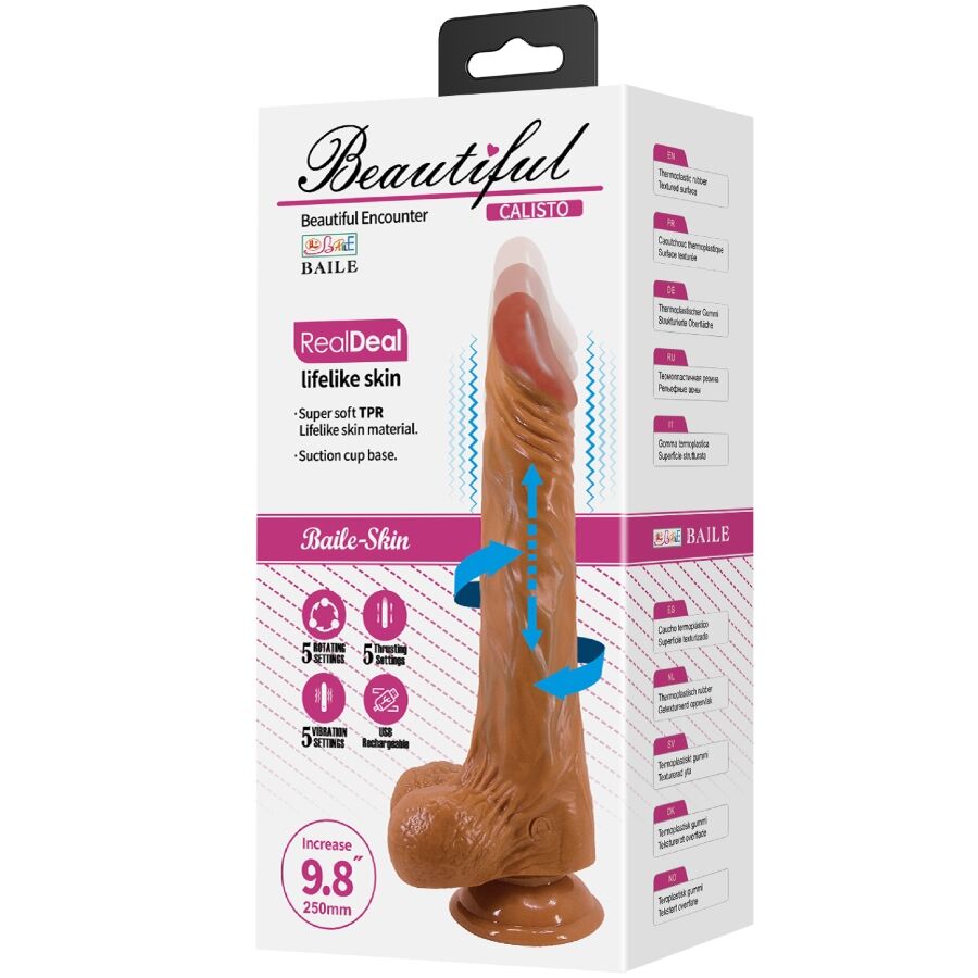 Baile Vibrators-Calisto Realistic Dildo 24 cm Flesh-TPR, 5 Trepte 7 img 202650 5e3695fc965eed38f6970d40a8a3f4f7 1