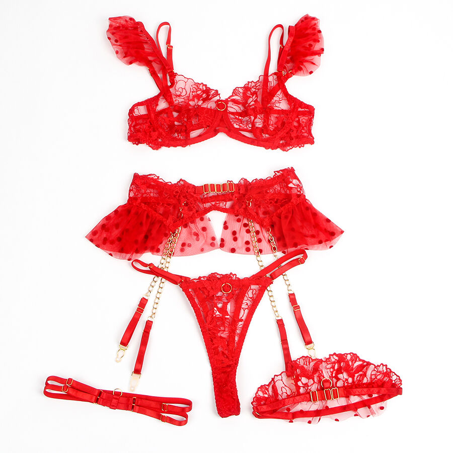 Subblime - 957506 Set Sutien și Jartieră din Dantelă Roșu /, S/M/L/XL 3 img 203345 9e6ecc781dd99281db530f6e0a14d846 1