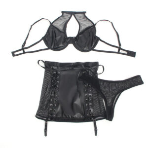 Subblime - 957582 Set Sutien și Fustă din Piele Pu Negru /, S/M/L/XL 12 Subblime - 957582 Set Sutien și Fustă din Piele Pu Negru /, S/M/L/XL - imagine 4