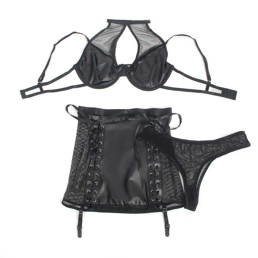 Subblime - 957582 Set Sutien și Fustă din Piele Pu Negru /, S/M/L/XL 3 img 203428 c3b0df3670a14b75baa4798d69cea4e4 1