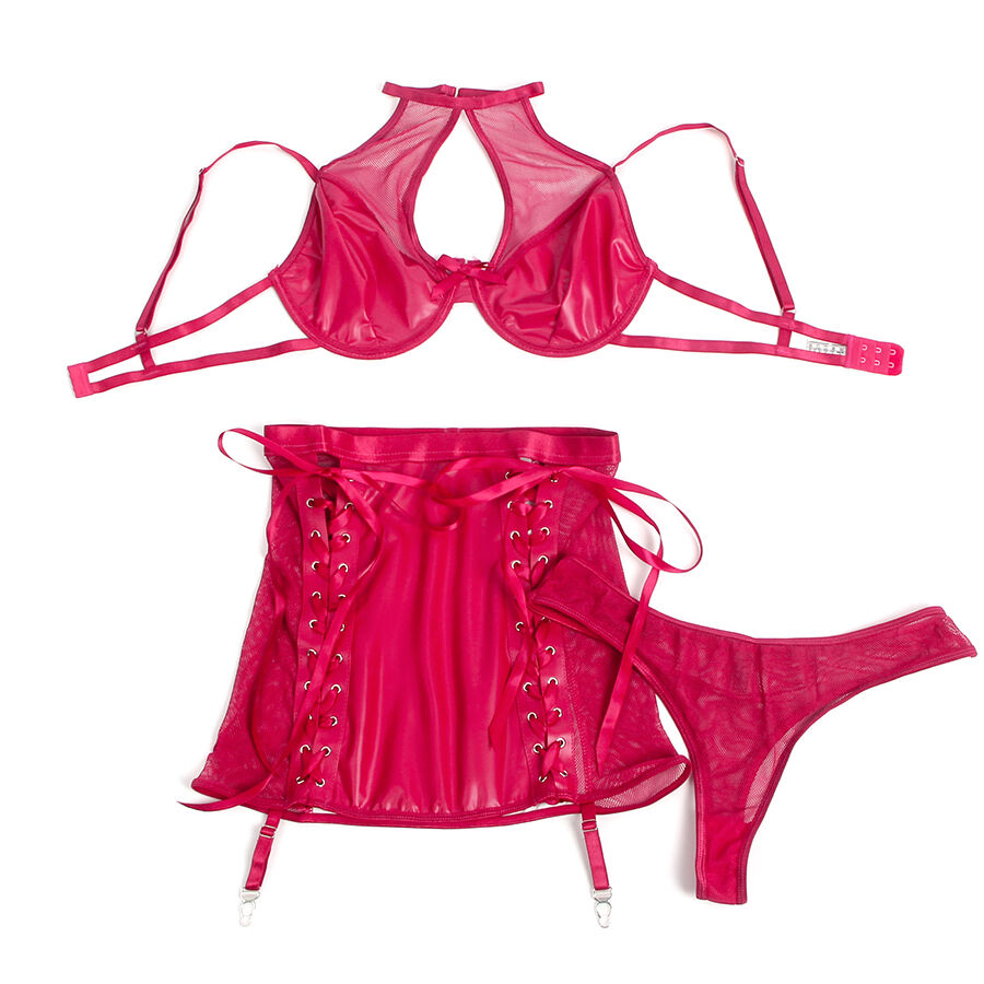 Subblime - 957605 Set Sutien si Fustă Efect Piele Roșu cu Jartieră/, S/M/L/XL 5 img 203458 23890c8dc2262a1752dc4f7774a36d54 1