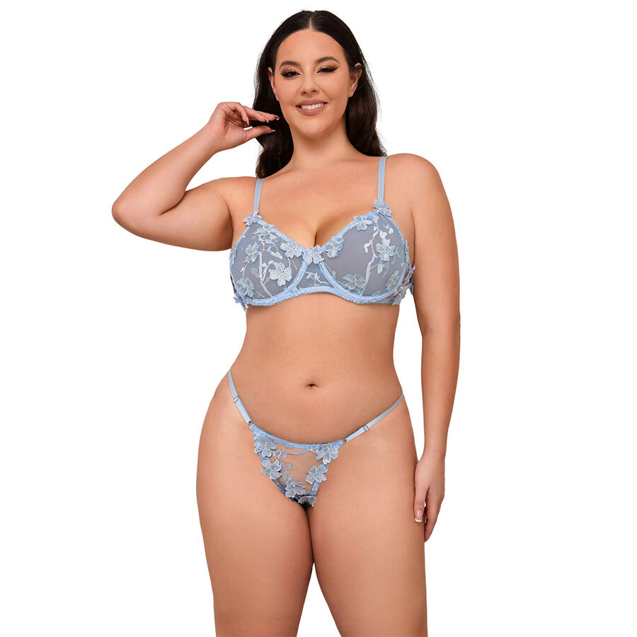 Subblime-957629 Set Sutien și Chilot Brodat Floral Albastru 2 Subblime-957629 Set Sutien și Chilot Brodat Floral Albastru · Lenjerie Sexy Femei (imaginea 3)