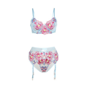 Subblime-957643 Set Sutien si Jartieră Brodată cu Flori Roz/ · Lenjerie Sexy Femei (imaginea 9)