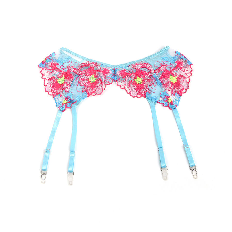 Subblime-957643 Set Sutien si Jartieră Brodată cu Flori Roz/ · Lenjerie Sexy Femei (imaginea 10)