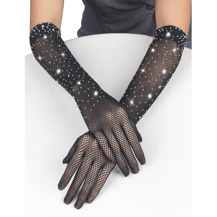 Subblime - 957469SHINE Mănuși Negre Transparente cu Sclipici și Aplicații Diamant S/M 7 img 203800 60e2ce2e5c498bc31216abeddaa3f314 1