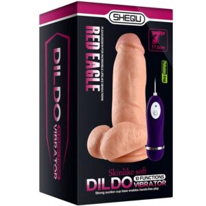 Shequ-Red Eagle Vibrator Dildo cu Telecomandă 17 cm-Silicon 14 Shequ-Red Eagle Vibrator Dildo cu Telecomandă 17 cm-Silicon - imagine 7