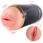 Shequ-Kay Dublu Masturbator cu Gură și Vagin - Vibrație Duală-TPE · Masturbatoare