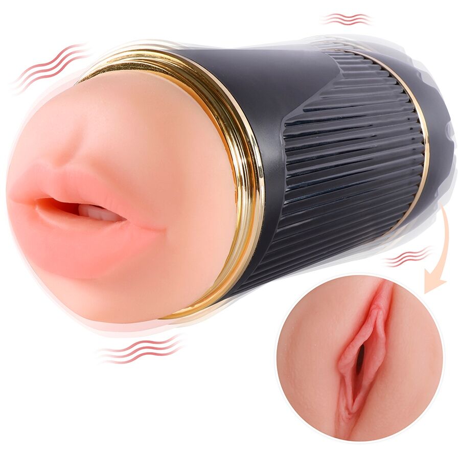 Shequ-Kay Dublu Masturbator cu Gură și Vagin - Vibrație Duală-TPE 1 Shequ-Kay Dublu Masturbator cu Gură și Vagin - Vibrație Duală-TPE · Masturbatoare