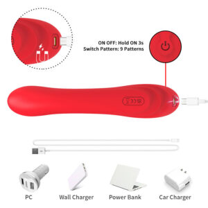 Armony Vibrators-Vibrator cu Limbă Oscilantă Roșu-Silicon, 7 - imagine 9