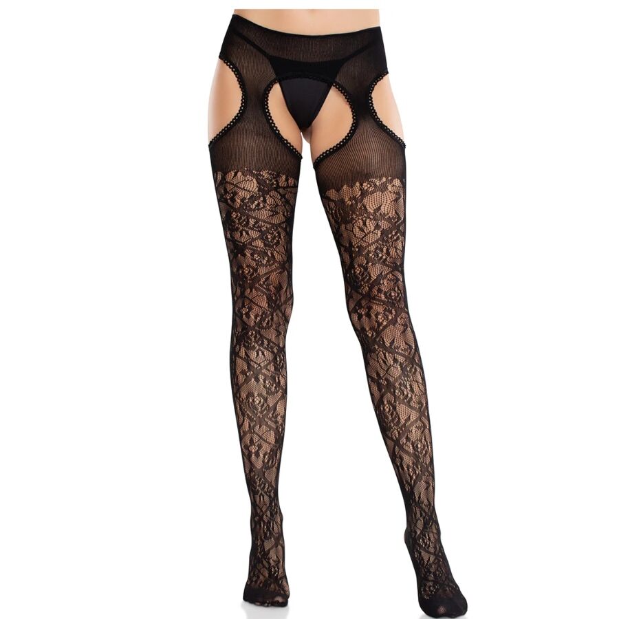 Leg Avenue Hosiery-Ciorapi din Dantelă Florală cu Criss-cross 1 img 205300 f545f308c4fe8ae4dc1b90781e1413a3 1