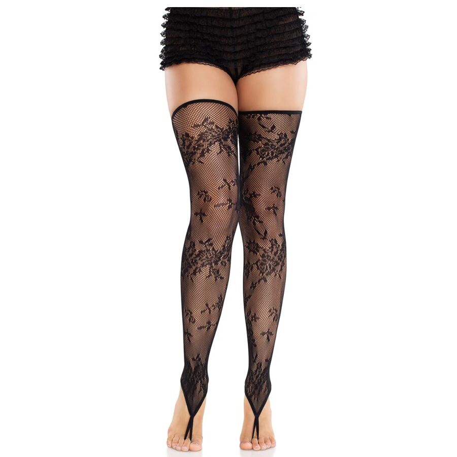 Leg Avenue Hosiery-Ciorapi fără Picior din Dantelă Florală, Negri 1 img 205310 a01f576a29102e0ca16e0c73b491f8a5 1