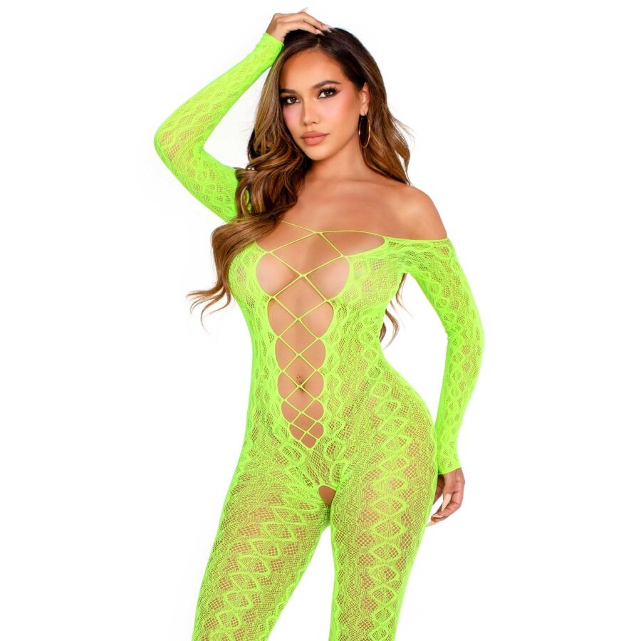 Leg Avenue Bodystockings-Bodystocking fără Fund din Dantelă-Verde 1 img 205334 d4b492ef14a2cf4b7f0e7b6d49a08120 1