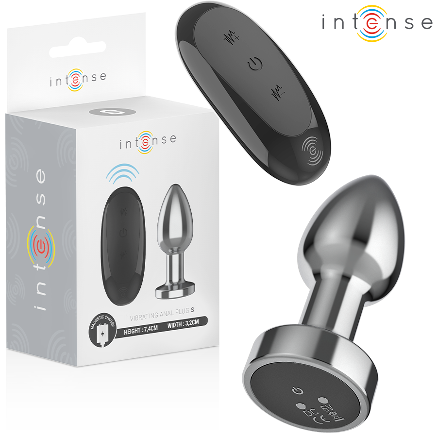 Intense Anal Toys-Anal Plug 10 Vibrații Metal cu Telecomandă