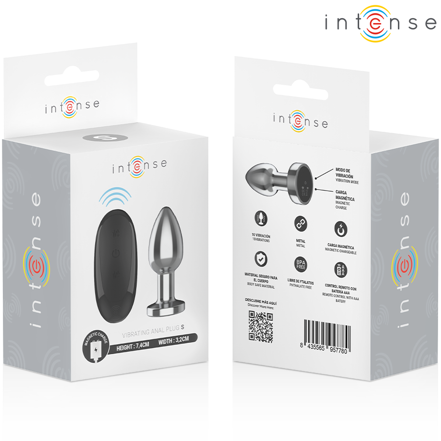 Intense Anal Toys-Anal Plug 10 Vibrații Metal cu Telecomandă · Jucarii Anale (imaginea 7)