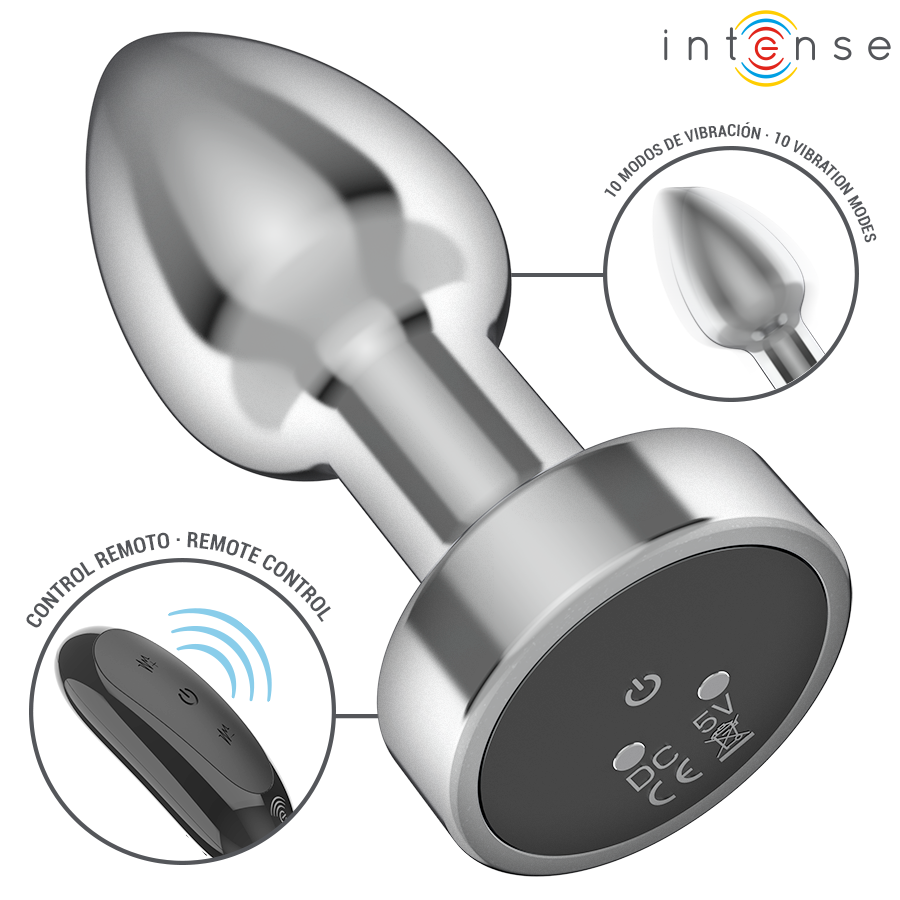 Intense Anal Toys-Anal Plug 10 Vibrații Metal cu Telecomandă 2 Intense Anal Toys-Anal Plug 10 Vibrații Metal cu Telecomandă · Jucarii Anale (imaginea 2)