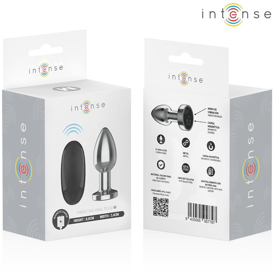 Intense Anal Toys-Dop Anal Metalic 10 Vibrații cu Telecomandă 7 img 206402 2da2de159b01527c81fba757b792fc01 1